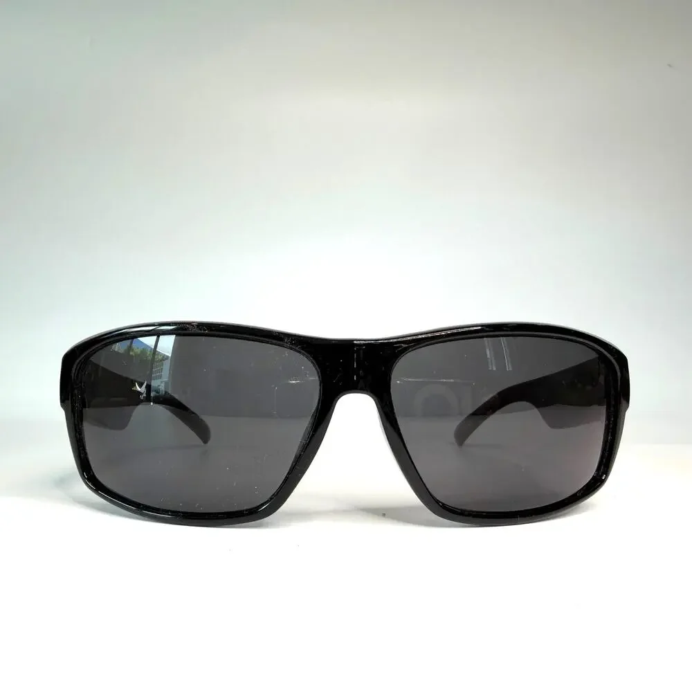 Locs Authentic OG Men's Smoke Lens UV400 Gloss Black Wrap Motorcycle Sunglasses